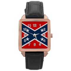 Rebel Flag  Rose Gold Leather Watch  by Jen1cherryboot88