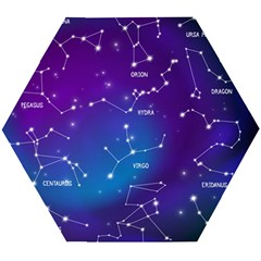 Realistic Night Sky With Constellations Wooden Puzzle Hexagon by Cowasu