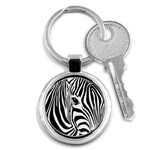 Animal Cute Pattern Art Zebra Key Chain (Round) Front