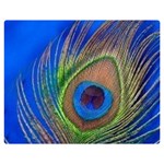 Blue Peacock Feather Premium Plush Fleece Blanket (Medium) 60 x50  Blanket Front