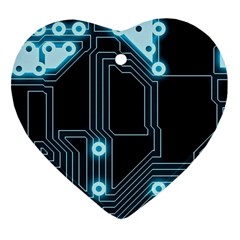 A Completely Seamless Background Design Circuitry Ornament (heart) by Amaryn4rt