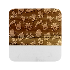 Space Patterns Marble Wood Coaster (square) by Amaryn4rt