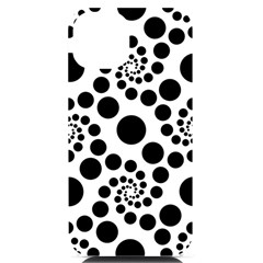 Dot Dots Round Black And White Iphone 14 Black Uv Print Case