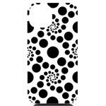 Dot dots round black and white iPhone 14 Black UV Print Case Front