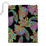 Autumn Pattern Dried Leaves Drawstring Pouch (5XL) Back