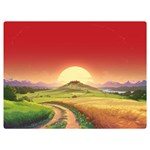 Landscape Sunset Orange Sky Pathway Art Two Sides Premium Plush Fleece Blanket (Extra Small) 40 x30  Blanket Front