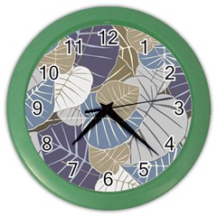 Ackground Leaves Desktop Color Wall Clock
