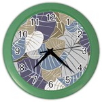 Ackground Leaves Desktop Color Wall Clock Front