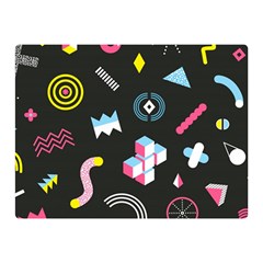 Memphis Design Seamless Pattern Two Sides Premium Plush Fleece Blanket (mini)