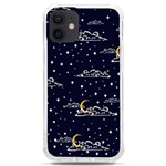 Hand-drawn-scratch-style-night-sky-with-moon-cloud-space-among-stars-seamless-pattern-vector-design- iPhone 12 mini TPU UV Print Case	 Front