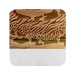 Mixed-animal-skin-print-safari-textures-mix-leopard-zebra-tiger-skins-patterns-luxury-animals-textur Marble Wood Coaster (square)
