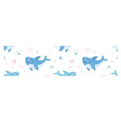 Seamless-pattern-with-cute-sharks-hearts Oblong Satin Scarf (16  X 60 )