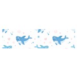 Seamless-pattern-with-cute-sharks-hearts Oblong Satin Scarf (16  x 60 ) Front