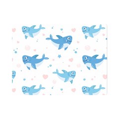 Seamless-pattern-with-cute-sharks-hearts Premium Plush Fleece Blanket (mini)