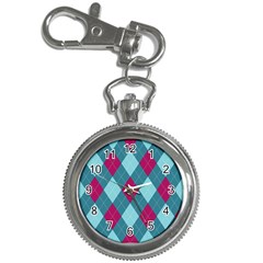 Argyle-pattern-seamless-fabric-texture-background-classic-argill-ornament Key Chain Watches by uniart180623