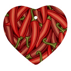 Seamless-chili-pepper-pattern Ornament (heart) by uniart180623