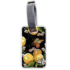 Embroidery-blossoming-lemons-butterfly-seamless-pattern Luggage Tag (one Side)