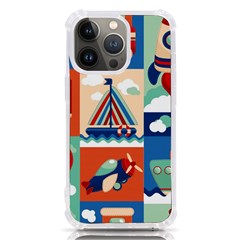 Toy-transport-cartoon-seamless-pattern-with-airplane-aerostat-sail-yacht-vector-illustration Iphone 13 Pro Tpu Uv Print Case