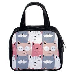 Cute Seamless Pattern With Cats Classic Handbag (two Sides) by uniart180623