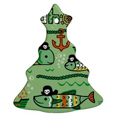 Seamless Pattern Fishes Pirates Cartoon Ornament (christmas Tree)  by uniart180623