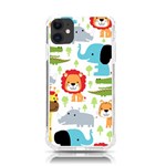 Seamless-pattern-vector-with-animals-cartoon iPhone 11 TPU UV Print Case Front