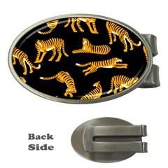 Seamless-exotic-pattern-with-tigers Money Clips (oval) 