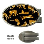 Seamless-exotic-pattern-with-tigers Money Clips (Oval)  Front