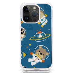 Seamless-pattern-funny-astronaut-outer-space-transportation Iphone 14 Pro Tpu Uv Print Case