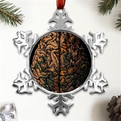 Always On My Mind Brain Map Vintage Metal Small Snowflake Ornament