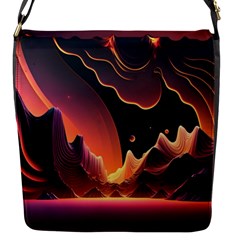Fire Flame Burn Hot Heat Light Burning Orange Flap Closure Messenger Bag (s)