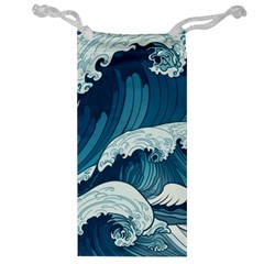 Waves Ocean Sea Pattern Water Tsunami Rough Seas Jewelry Bag by uniart180623