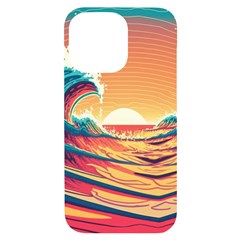 Waves Ocean Sea Tsunami Nautical Art Nature Iphone 14 Pro Max Black Uv Print Case by uniart180623