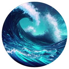 Tsunami Tidal Wave Ocean Waves Sea Nature Water Round Trivet