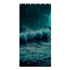 Waves Ocean Sea Tsunami Nautical Blue Sea Art Shower Curtain 36  X 72  (stall)  by uniart180623