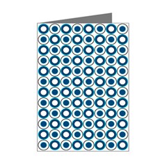 Mazipoodles Dusty Duck Egg Blue White Donuts Polka Dot Mini Greeting Card