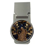 Peacock Plumage Bird Decorative Pattern Graceful Money Clips (Round)  Front