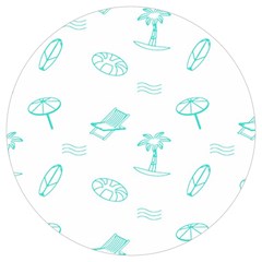 Summer Beach Seamless Pattern Round Trivet