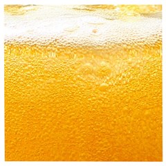 Texture Pattern Macro Glass Of Beer Foam White Yellow Wooden Puzzle Square by uniart180623