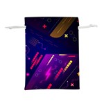 Colorful Abstract Background Creative Digital Art Colorful Geometric Artwork Lightweight Drawstring Pouch (L) Back