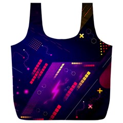 Colorful Abstract Background Creative Digital Art Colorful Geometric Artwork Full Print Recycle Bag (xxxl)