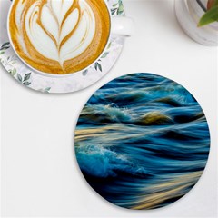 Waves Abstract Uv Print Round Tile Coaster
