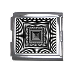 Focus Squares Optical Illusion Mega Link Italian Charm (18mm) by uniart180623
