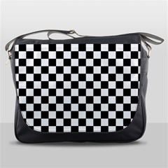 Black White Checker Pattern Checkerboard Messenger Bag
