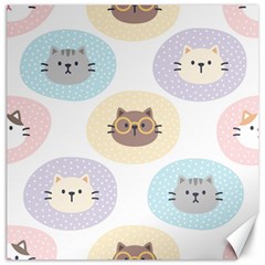 Cute Cat Seamless Pattern Background Canvas 12  X 12 