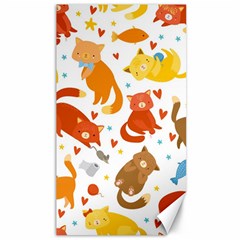 Seamless Pattern With Kittens White Background Canvas 40  X 72 