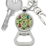 City Seamless Pattern Bottle Opener Key Chain Front