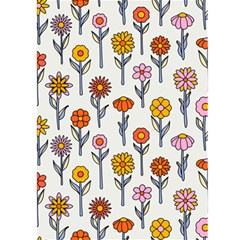 Groovy Background  Blooming Flowers In 1970s Psychedelic Hippie Style  Large Greeting Card