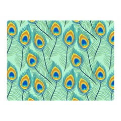 Lovely Peacock Feather Pattern With Flat Design Two Sides Premium Plush Fleece Blanket (mini)