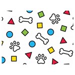 Dog Paw Seamless Pattern Foot Print Bone Two Sides Premium Plush Fleece Blanket (Extra Small) 40 x30  Blanket Front