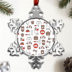 Vector Thin Line Art Vet Seamless Pattern Metal Small Snowflake Ornament